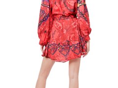 Rochie sexy midi vaporoasa rosie