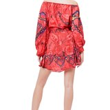 Rochie sexy midi vaporoasa rosie